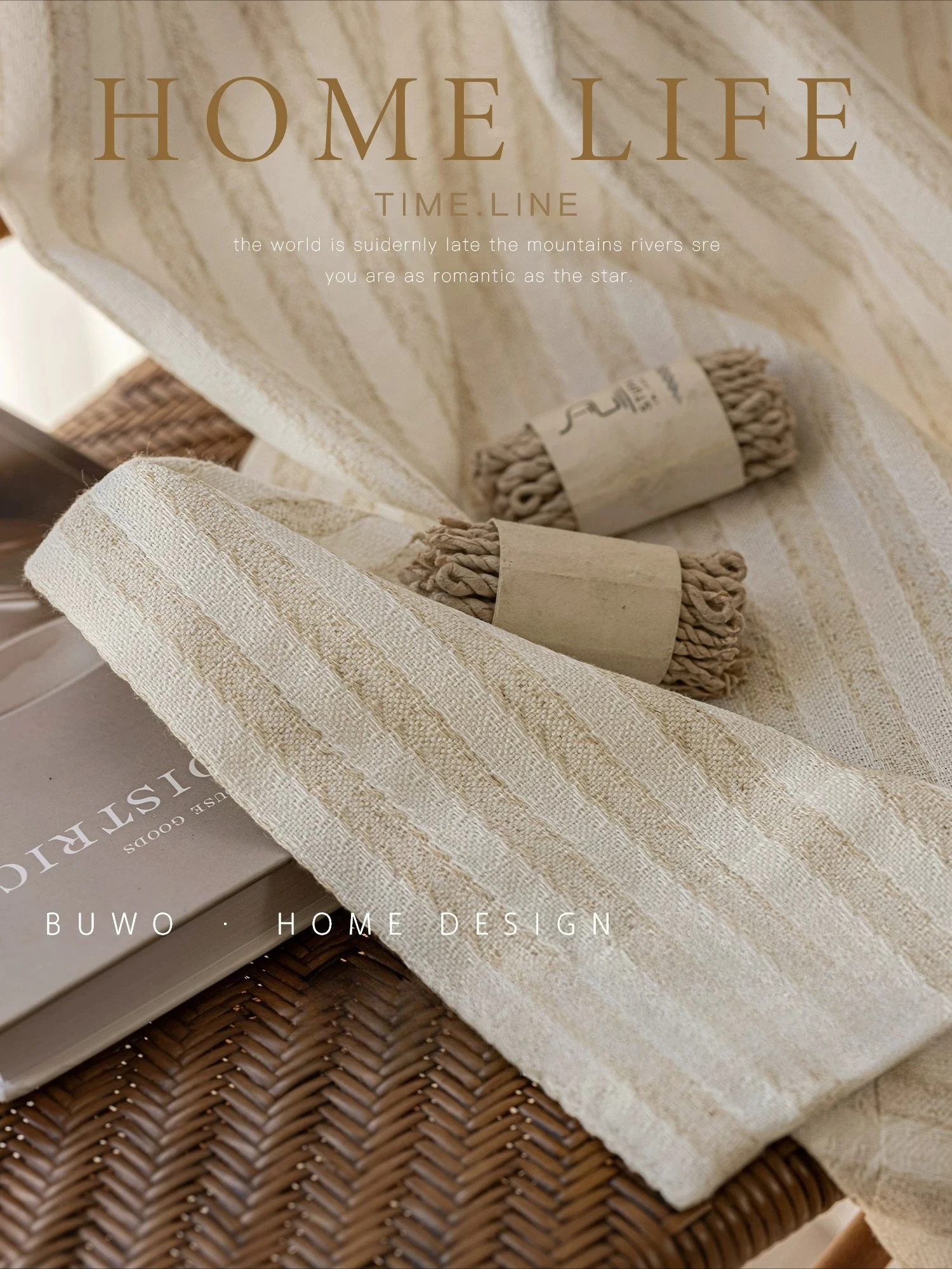Home Fragrance In French - Customized Rice Fragrance Linen Fabric Curtains