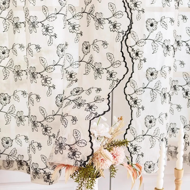 French Retro Lace Gauze Curtai - Home Fragrance In French 评论和价格