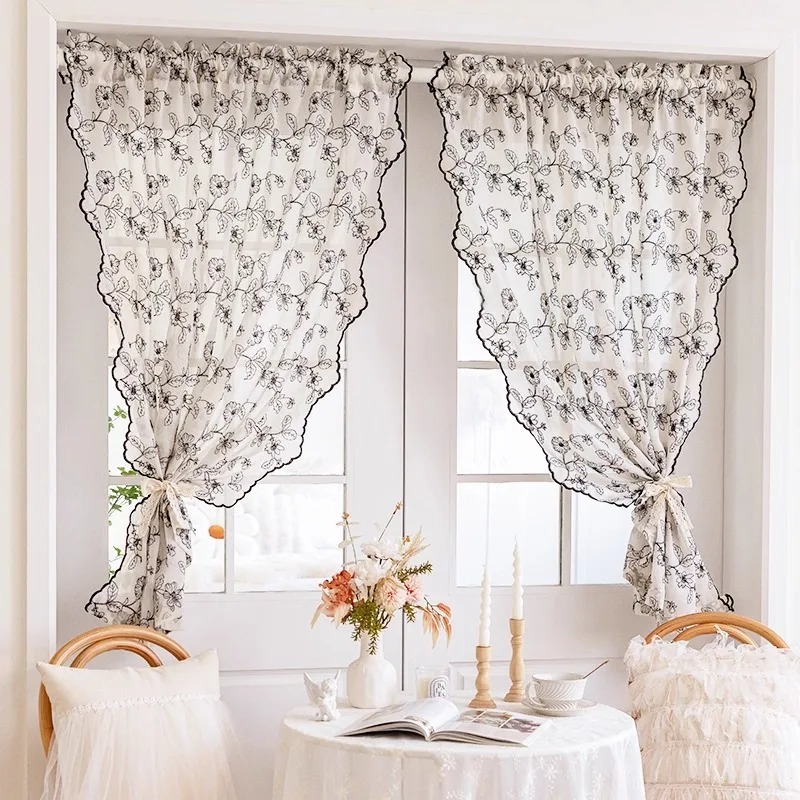 French Retro Lace Gauze Curtai - Home Fragrance In French 评论和价格
