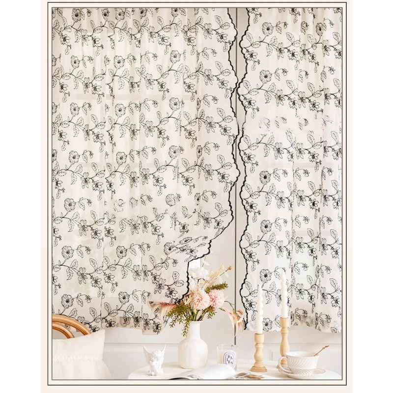 French Retro Lace Gauze Curtai - Home Fragrance In French 评论和价格